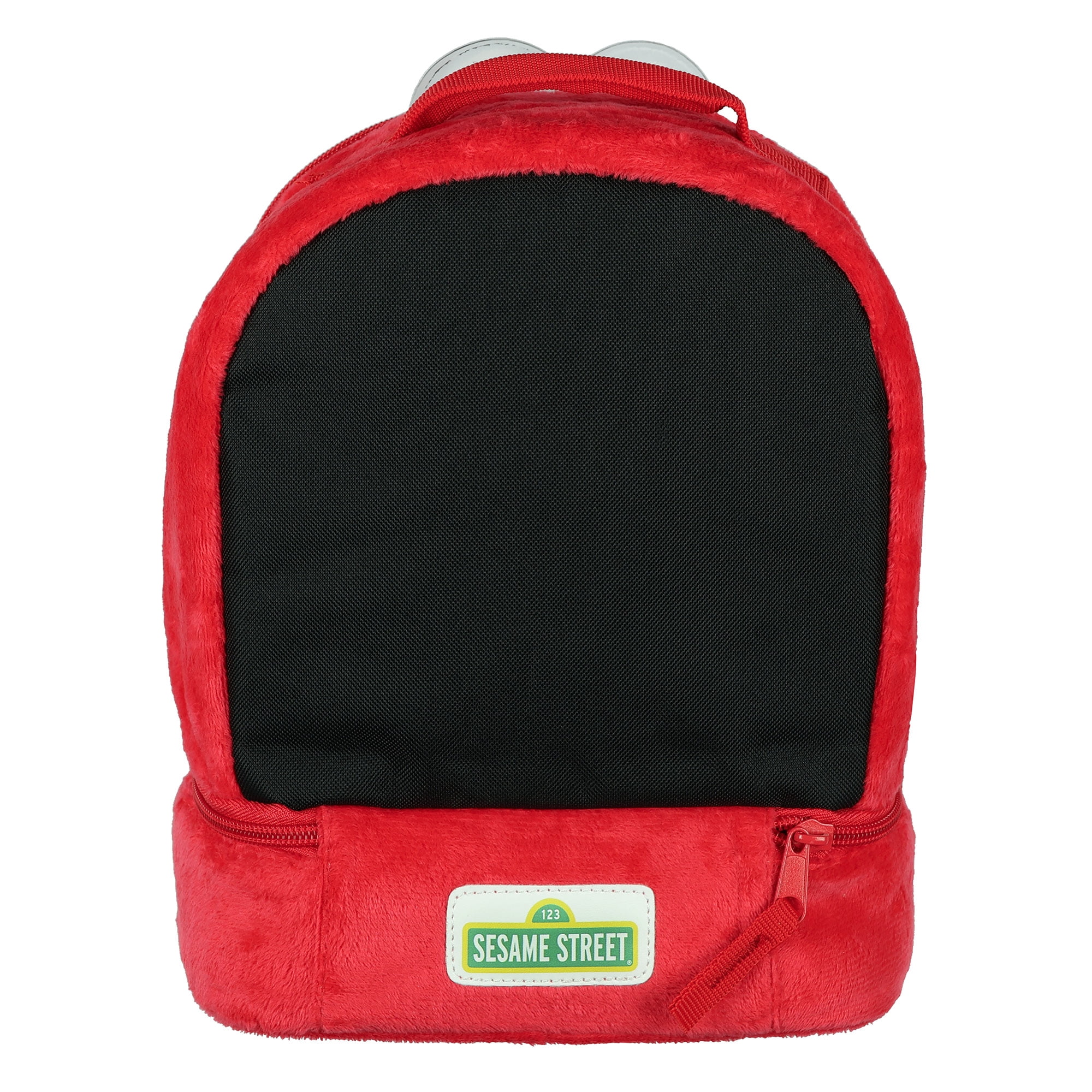 Sesame Street Lunch Bag Plush Elmo Insulated Dual Compartment Tote 10"