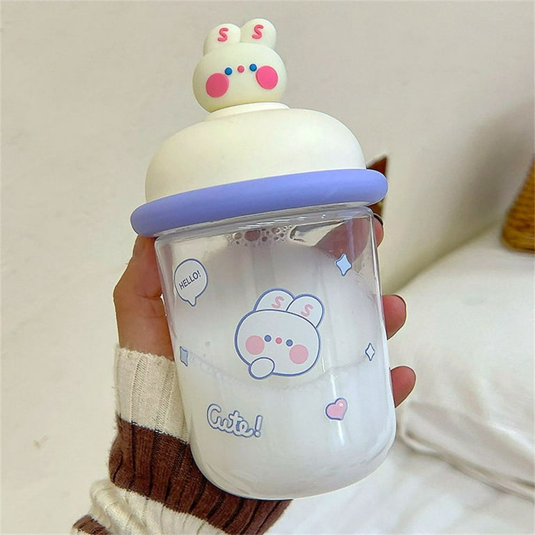 New Cute Cartoon Duck Thermos Water Bottle With Straw Strap Kids