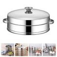 thumbnail image 4 of 1 conjunto de vaporizador de alimentos multipropósito con herramienta de vapor de comida de cocina tapa (plata), 4 of 4
