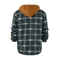 thumbnail image 4 of Men's Quilted Lined Flannel Jackets Thicken Hooded Plaid Shirt Jacket Heavyweight Long Sleeve Button Down Shirts, 4 of 5