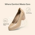 thumbnail image 3 of BURUDANI Women's Chunky Closed Toe Low Block Heels Work Pumps Comfortable Round Toe Dress Wedding Shoes WIDE SHOES, 3 of 7