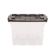 Homz 2 Pack 20-Gallon Clear Plastic Stackable Home Storage Bins with Lids, Black