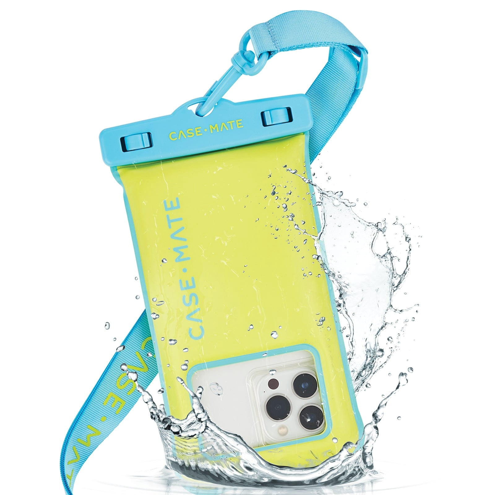 Case-Mate IP68 Floating Waterproof Phone Pouch / Case with Detachable Crossbody Lanyard - Citrus Splash