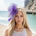thumbnail image 2 of Unique Bargains 1 Set Headband Feathers Hair Accessories for Women Purple, 2 of 5