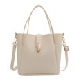 thumbnail image 1 of Bolso tipo cubo de PU para mujer, bolso Hobo elegante, gran capacidad, Color sólido para viajes al aire libre, 1 of 6