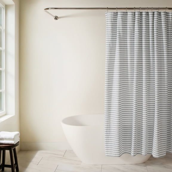 Cotton Blend Classic Stripe Shower Curtain