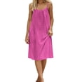 thumbnail image 4 of XinghaiYIDE Women Casual Dress, for Women Loose Summer Solid Tank Dress Hollow Out Beach Sundress Sleeveless Dresses, 4 of 6