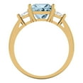 thumbnail image 4 of 2.32 ct Princess Cut Natural Swiss Blue Topaz 3 Stone 14K Yellow Gold Womens Engagement Ring, 4 of 5