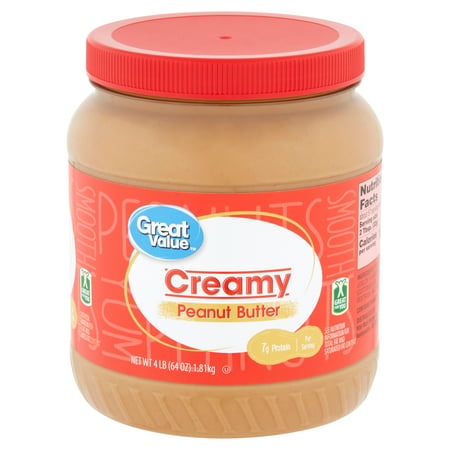 Great Value Creamy Peanut Butter, 64 oz (Best Tasting Organic Peanut Butter)