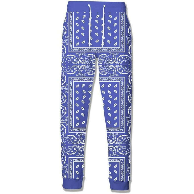 Blue Bandana Hoodie Jacket for Women Men Red Bandanas Print Clothing Black Jogger Pants Sweatpants Clothes Outfits