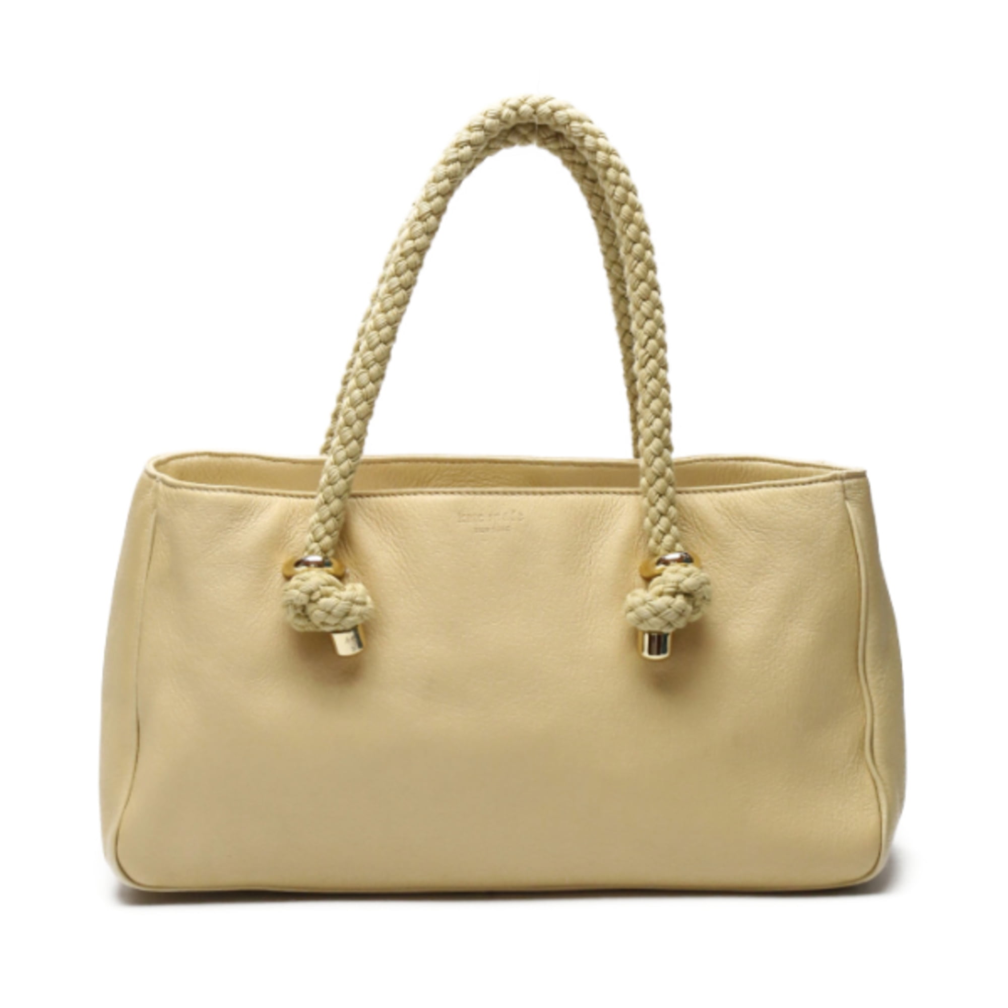 Pre-Owned Kate Spade tote bag with braided rope handles in beige (Fair)