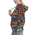 thumbnail image 2 of Lsque Geometry Pattern Casual Women's Hoodie,Hooded Sweatshirt with Kangaroo Pocket,Pullover Hoodie with Eye-catching Drawstrings-Large, 2 of 7