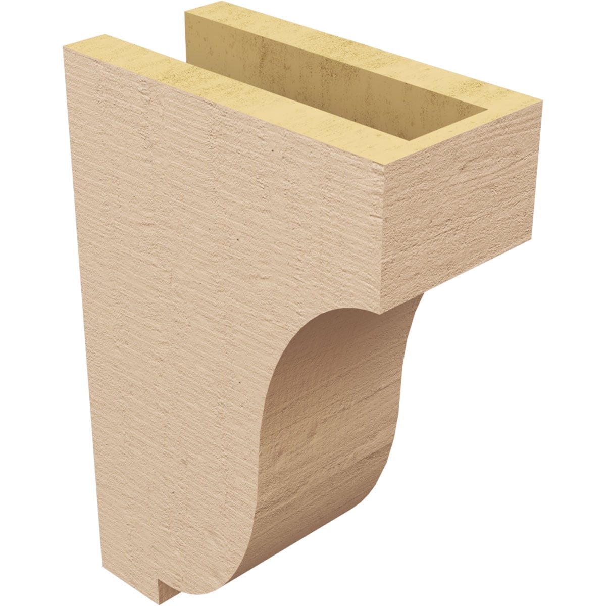 4"W x 8"D x 12"H Classic Van Buren Rough Cedar Woodgrain TimberThane Corbel, Primed Tan