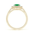 thumbnail image 2 of ANGARA Natural Princess Diana Inspired 1.1 ct Emerald Ring with Diamond Halo in 14K Yellow Gold for Women (Size-8x6mm) | May Birthstone, Anniversary, Jewelry Gift for Women | Natural Emerald Ring, 2 of 10