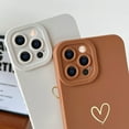 thumbnail image 3 of Compatible with iPhone 12 Pro Case Cute, Luxury Heart Phone Case Side Pattern Soft TPU Shockproof Full Camera Lens Protective Case for iPhone 12 Pro 6.1" for Women Girl - Yellow, 3 of 16