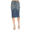 thumbnail image 2 of Fashion2Love Women's Juniors/Plus Size Calf - Length Ripped Pencil Stretch Denim Skirt, 2 of 7