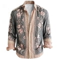 thumbnail image 5 of Mens 70s Long Sleeve Floral Dress Shirt Flowered Paisley Pattern Print Vintage Button Down Hippie Shirts, 5 of 5
