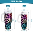 thumbnail image 6 of Yayeee 40oz Stainless Steel Tumbler with Straw and Handle Double-Wall Insulated Travel Water Bottle, Beige Wavy Plaid, 6 of 8