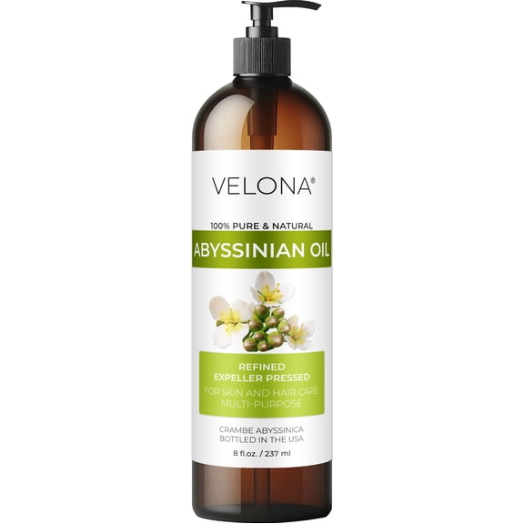 Abyssinian Oil by Velona - 8 Fl Oz | 100% Pure and Natural Carrier Oil | Hair, Body Care | Use Today - Enjoy Results