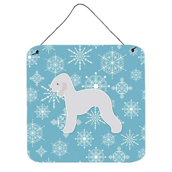 Winter Snowflake Bedlington Terrier Wall or Door Hanging Prints