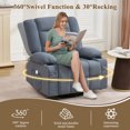 thumbnail image 2 of JONPONY Oversized Massage Swivel Recliner Chair with 4-Point 3D Kneading Massage and Heat for Living Room with Rocking Function 2 Cup Holders, USB Charge Port，Blue, 2 of 8
