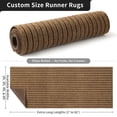 thumbnail image 2 of MIDUORUG Brown Striped Runner Rug 3'×12' Non Slip Rubber Back Area Rugs for Indoor Outdoor Hallway Kitchen, 2 of 7