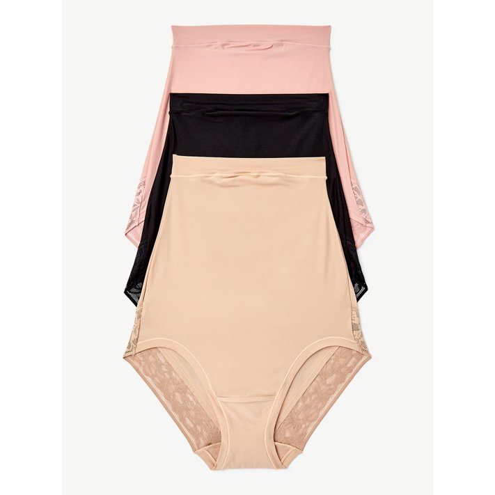 Joyspun Women's Maternity Over the Belly Underwear, 3Pack, Sizes up to