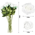 thumbnail image 4 of Zukuco 15pcs Artificial Roses with Long Stems Silk White Roses Artificial Flowers for Bridal Bouquet Wedding Party Home Decor (White), 4 of 14