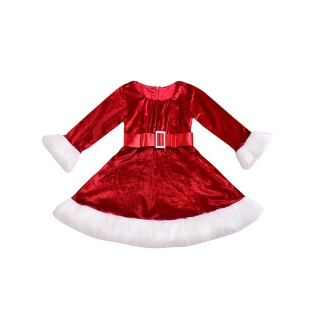 

LisenraIn Baby Girls Christmas Dress Long Sleeve Round Neck Tutu Dresses