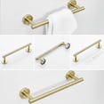 thumbnail image 3 of Accesorios de baño de acero inoxidable, soporte para toallas, soporte para papel higiénico, gancho, acabado en oro cepillado, 3 piezas, 3 of 5