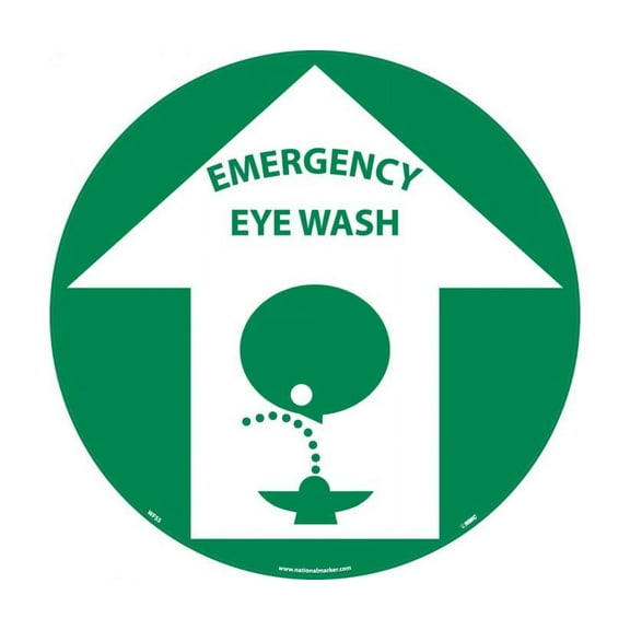 EMERGENCY EYE WASH WALK ON FLOOR SIGN
