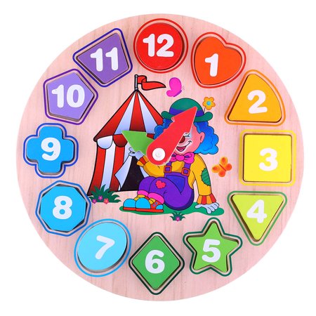 veZve Wooden Clock - Shape Sorting Circus Puzzle