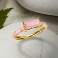 thumbnail image 4 of Ross-Simons Pink Opal and Pink Enamel Ring in 18kt Gold Over Sterling, Women's, Adult, 4 of 5