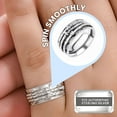 thumbnail image 4 of Fidget Anxiety Ring for Women 925 Sterling Silver Spinning Spinner Rings for Men Oxidized Concave Swirl Flower Boho Beach Jewelry Birthday Christmas Gifts for Women Size 7, 4 of 9