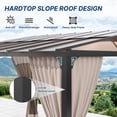 thumbnail image 5 of Gotland 10' × 28' Hardtop Gazebo for Patio,Wall-Mounted Lean to Gazebo Pergola with Sloping Roof and Durable Aluminum Frame,Large Heavy Duty Awnings for Decks,Backyard,Sand, 5 of 8