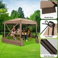 thumbnail image 4 of HOTEEL 15x15ft Outdoor Pop Up Gazebo for Camping, Screen Tent with Mosquito Netting, Waterproof, UV Resistant, Portable Carry Bag, Khaki, 4 of 11