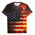 thumbnail image 4 of GERsome Womens 4th of July T Shirts American Flag Patriotic Short Sleeve Crew-Neck Tops USA Flag Stars Stripes Casual Summer Tee S-2XL, 4 of 5