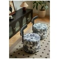 thumbnail image 4 of Tabouret de Coiffeuse Rond Moderne Rembourré avec Dossier en T, Tissu à Imprimé Animal Vintage et Roulettes Pivotantes à 360° - Noir et Blanc, 4 of 5