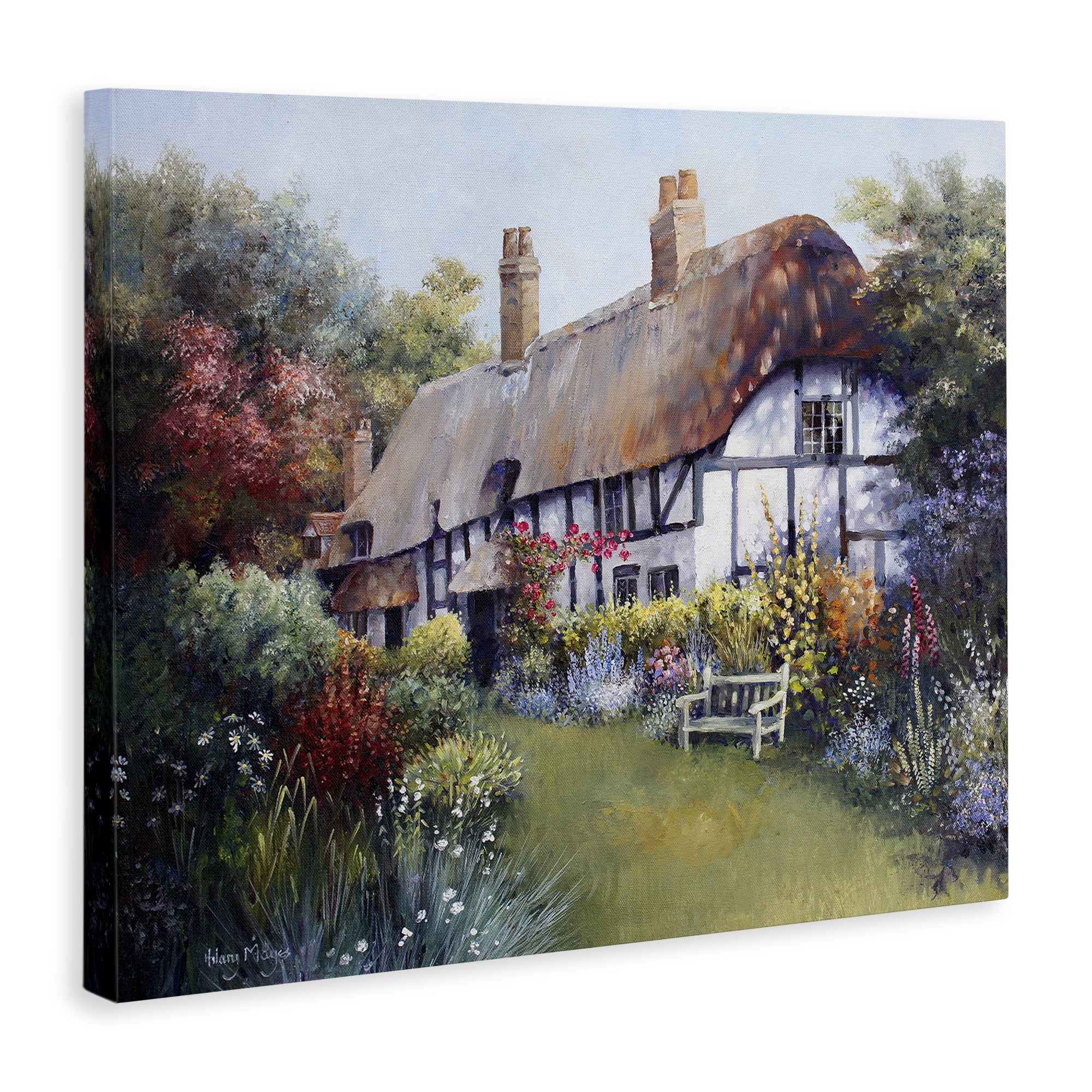 Stupell Industries Budding Cottage Garden Buildings & Architecture Painting Wrapped Canvas Art Print Wall Art, 30 x 24