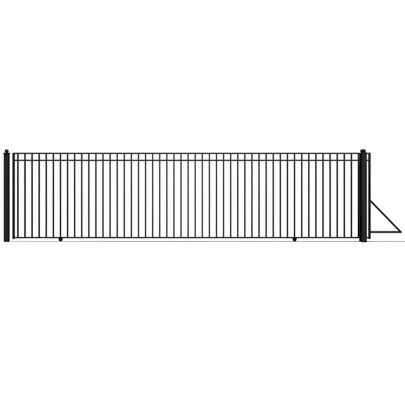 ALEKO Garden Yard Steel Sliding 25 x 6 ft Black Driveway Gate Madrid Style