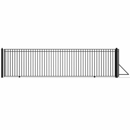 ALEKO Garden Yard Steel Sliding 25 x 6 ft Black Driveway Gate Madrid Style
