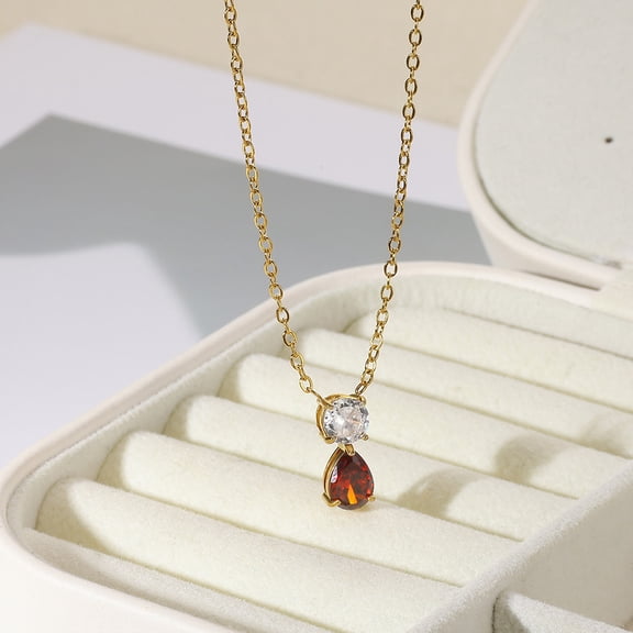 NICKSUN Birthstone Necklace for Women, Cubic Zirconia Charm Necklace, Birthstone Jewelry, Gifts for Women