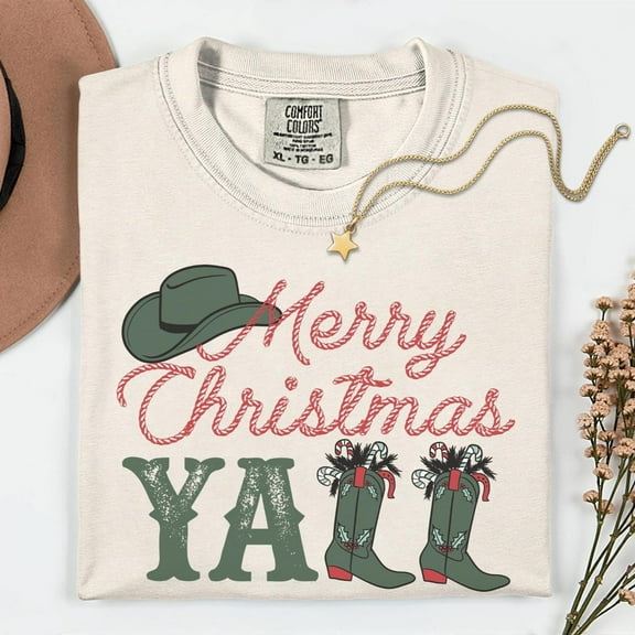 Merry Christmas Yall Shirt, Christmas Western Gift, Christmas Cowboy Shirt, Western Christmas Shirt