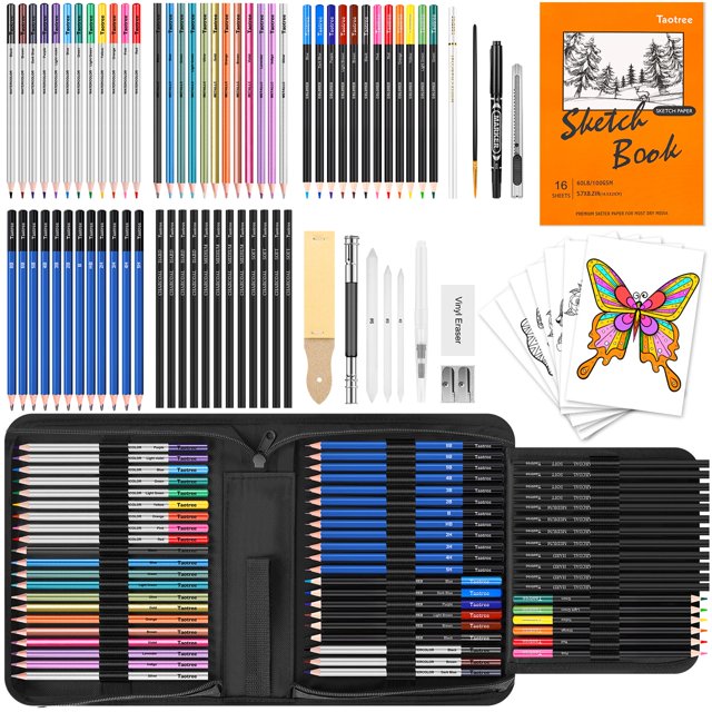 Set de artículos de arte Taotree Pro Art Kit, paquete de 81 unidades, para adultos y niños
