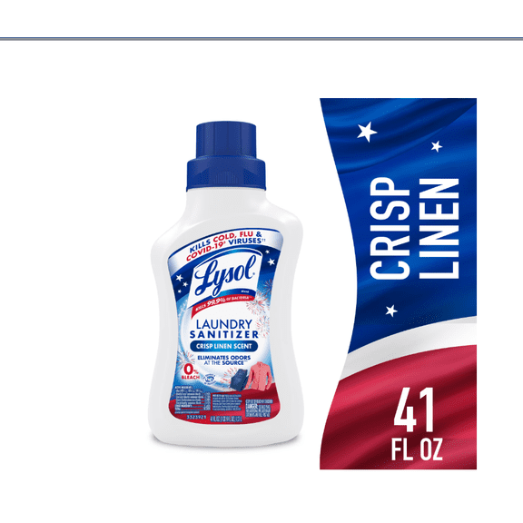 Lysol Laundry Sanitizer Additive Sanitizing Liquids for Clothes, Crisp Linen, 41 fl oz ( pack of 2 )