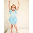 thumbnail image 4 of Aideaone Girls Ballet Dance Dress Toddler Leotards Ruffle Sleeve Shiny Ballet Tutu Skirt Blue 2-9T, 4 of 8