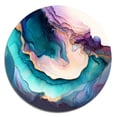 thumbnail image 2 of Designart "Abstract Geode Blue and Purple I" Abstract Marble Round Metal Art, 2 of 5