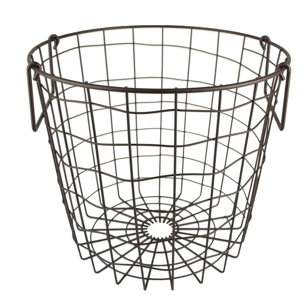 12" Bronze Contemporary Small Round Metal Basket