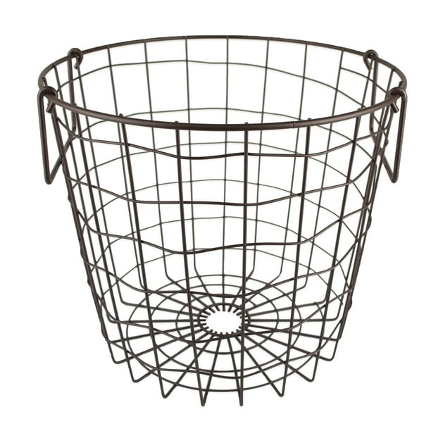 12" Bronze Contemporary Small Round Metal Basket
