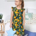 thumbnail image 4 of Fotbe Fresh Orange Vestido de Dormir para Niñas de 3 a 10 Años, Mangas Cortas, Estilo Princesa, Pijama Camisón con Mangas Voladas-Small, 4 of 6